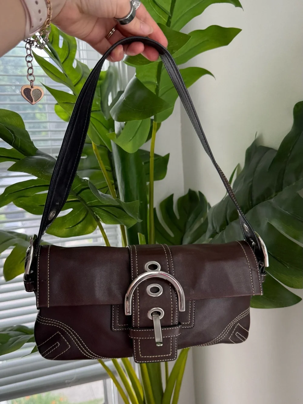 Vintage Coach Y2K Small Soho Brown Leather Shoulder Bag  Western